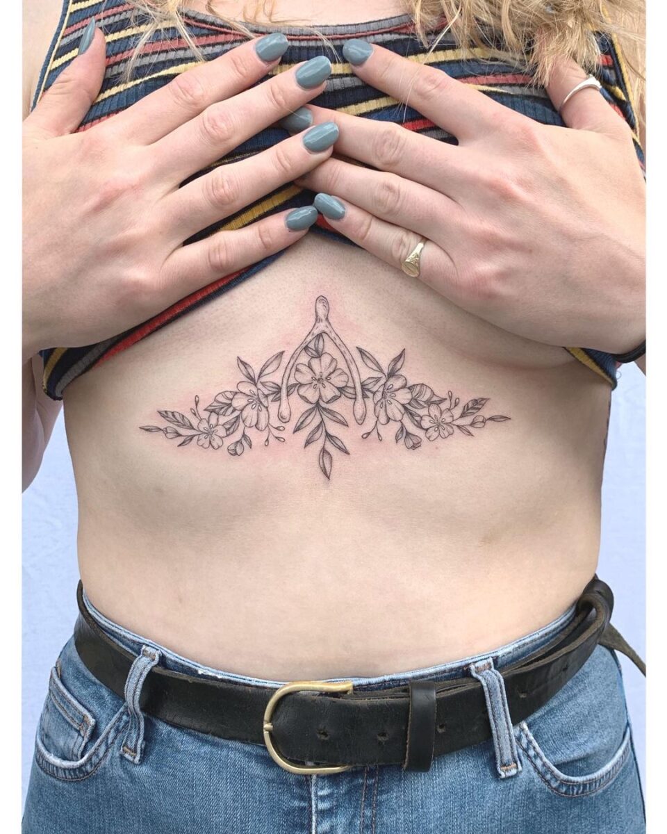 24 Fiery Middle Chest Tattoos For Females To Try Right Now