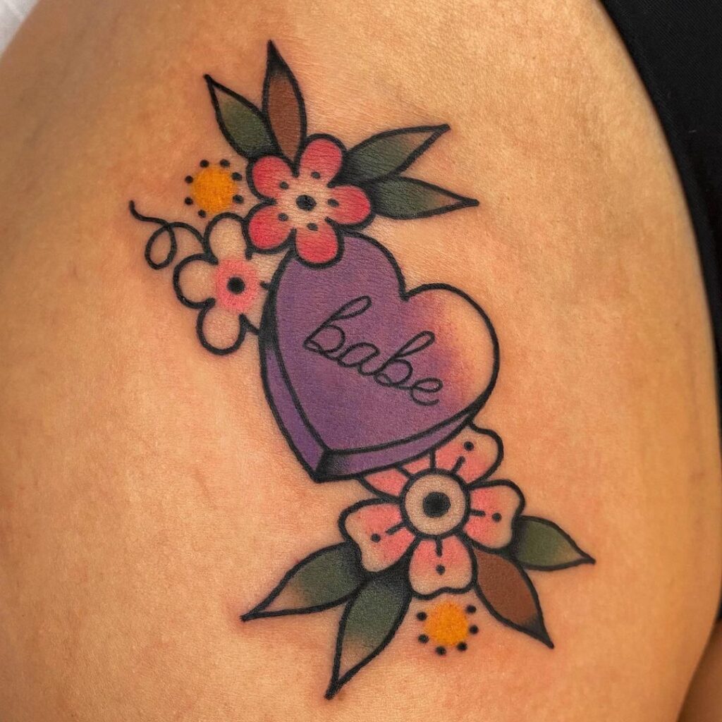 22 Cute Candy Heart Tattoos To Inspire Your Next Ink