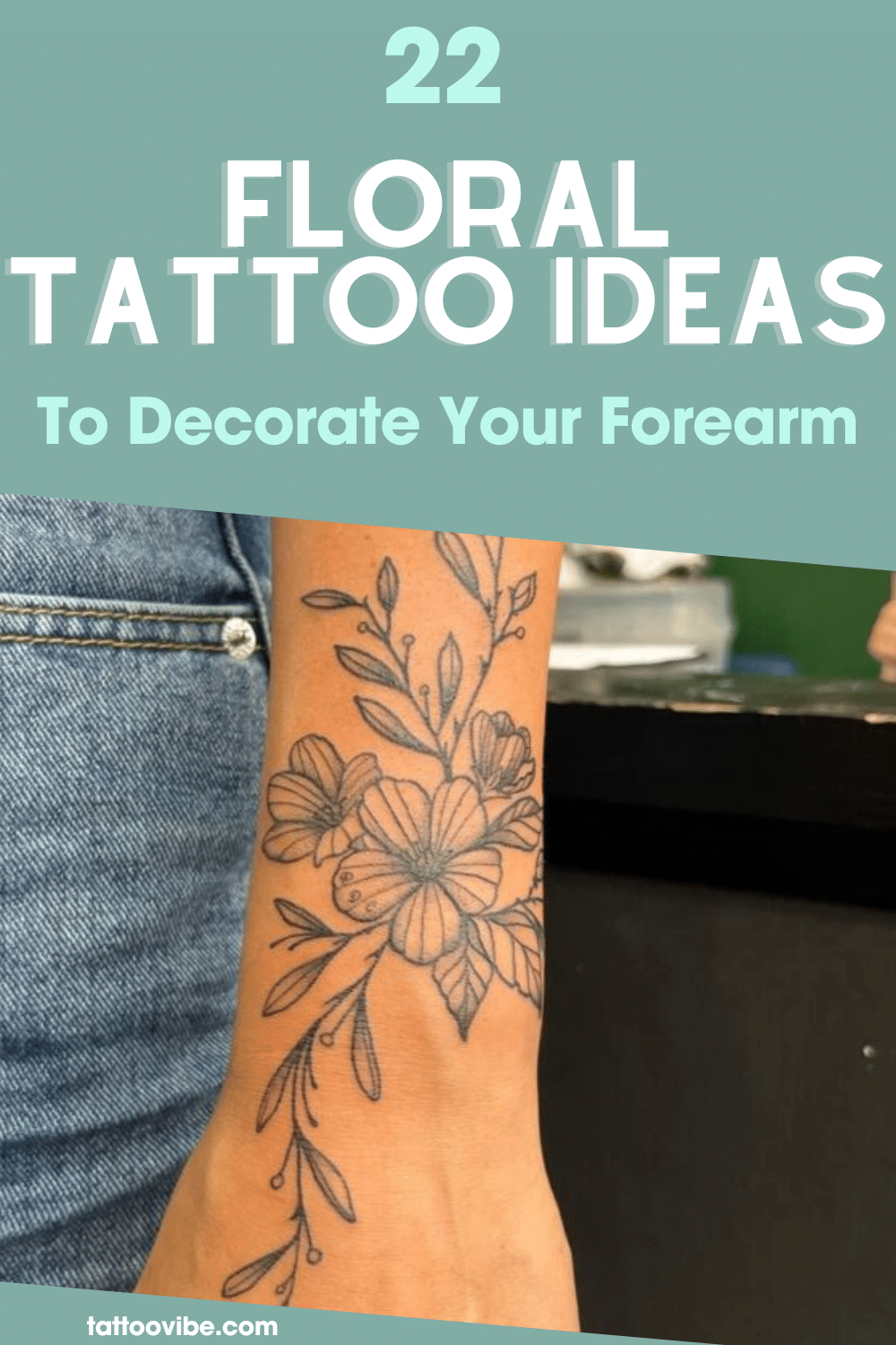 22 ideias de tatuagens florais para decorar o seu antebraço