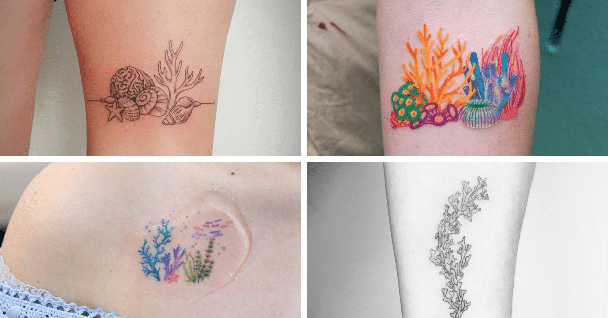 23 Makellose Korallen-Tattoos für die Liebhaber der Tiefsee