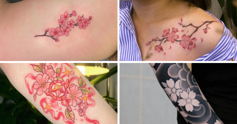 24 tatuagens de flores de cerejeira para a beleza frágil da natureza