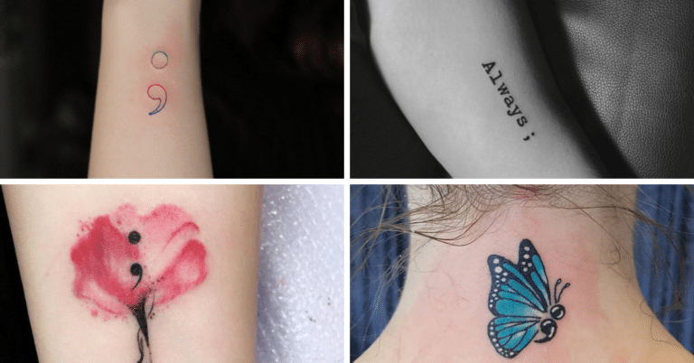 27 ideas de tatuajes de punto y coma con significados resistentes y únicos
