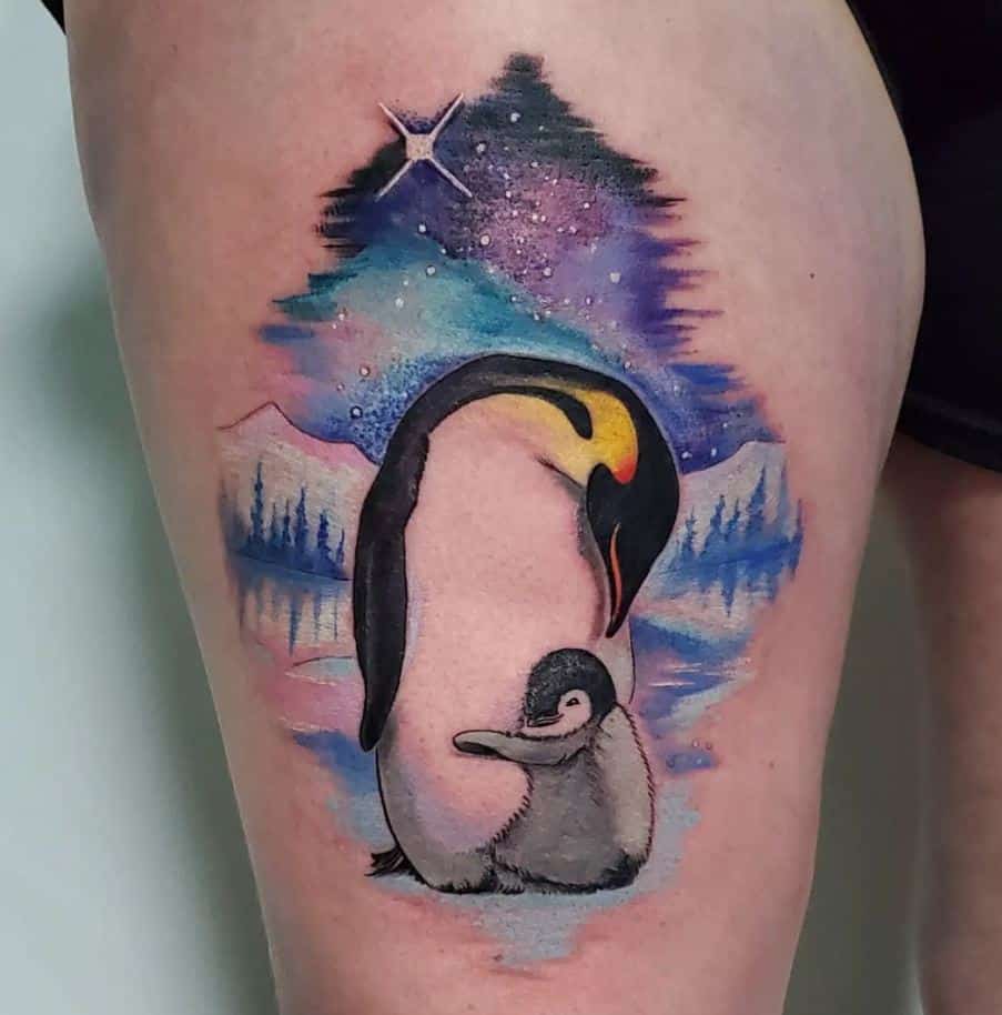 30 ideas de tatuajes de pingüinos inusualmente adorables
