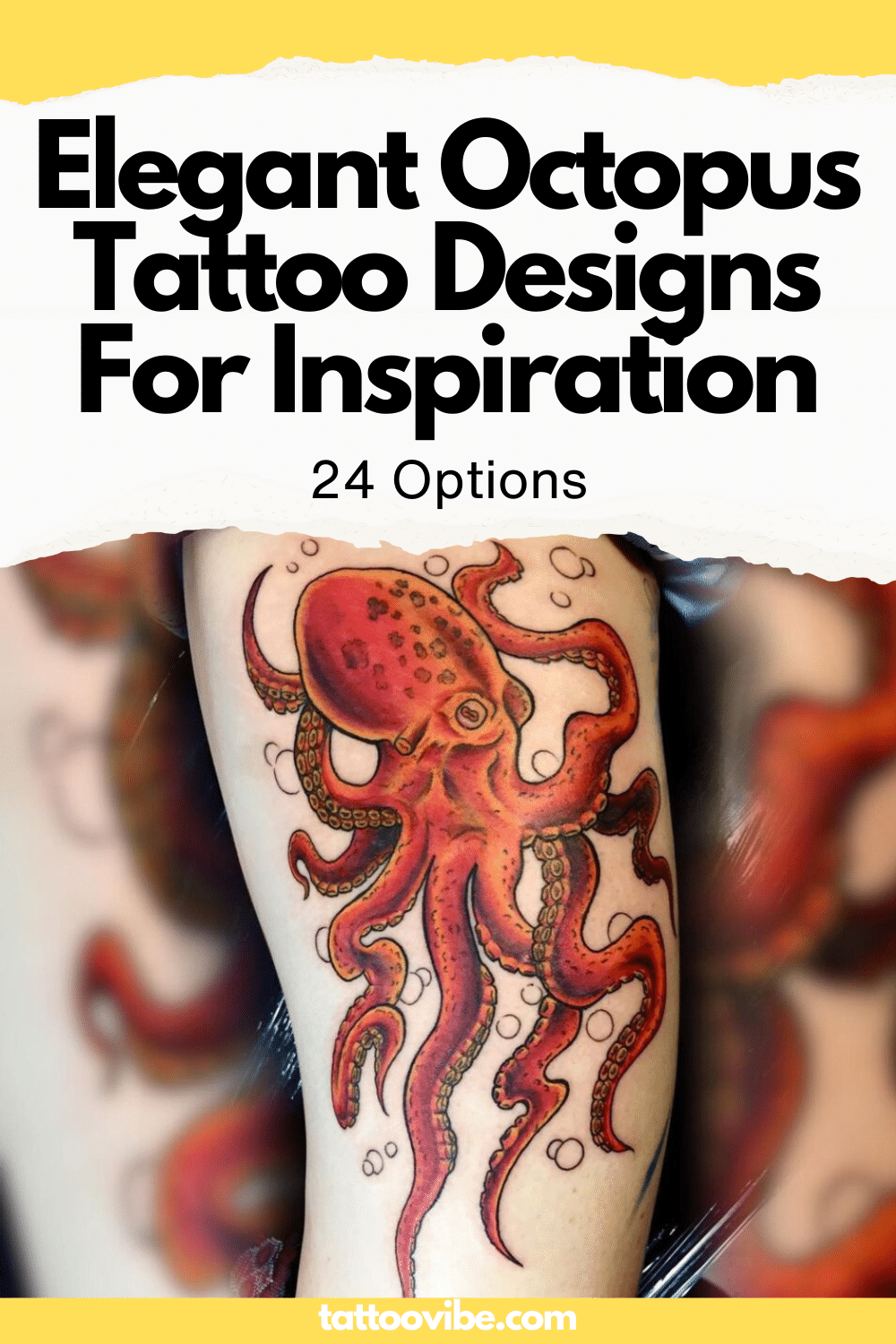 Disegni di tatuaggi di polpo eleganti per l'ispirazione: 24 opzioni
