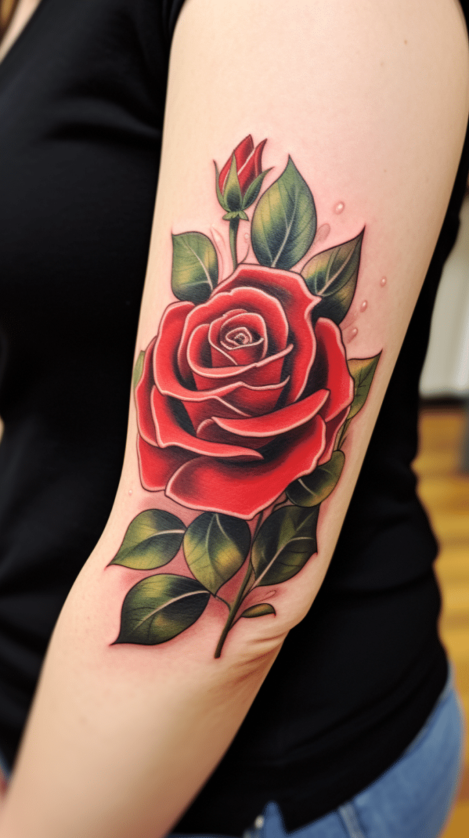 29 Traditional Rose Tattoo Designs for Timeless Personal Expression