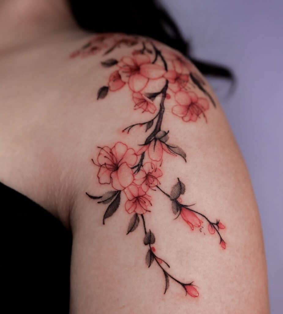 24 Cherry Blossom Tattoos For The Fragile Beauty Of Nature
