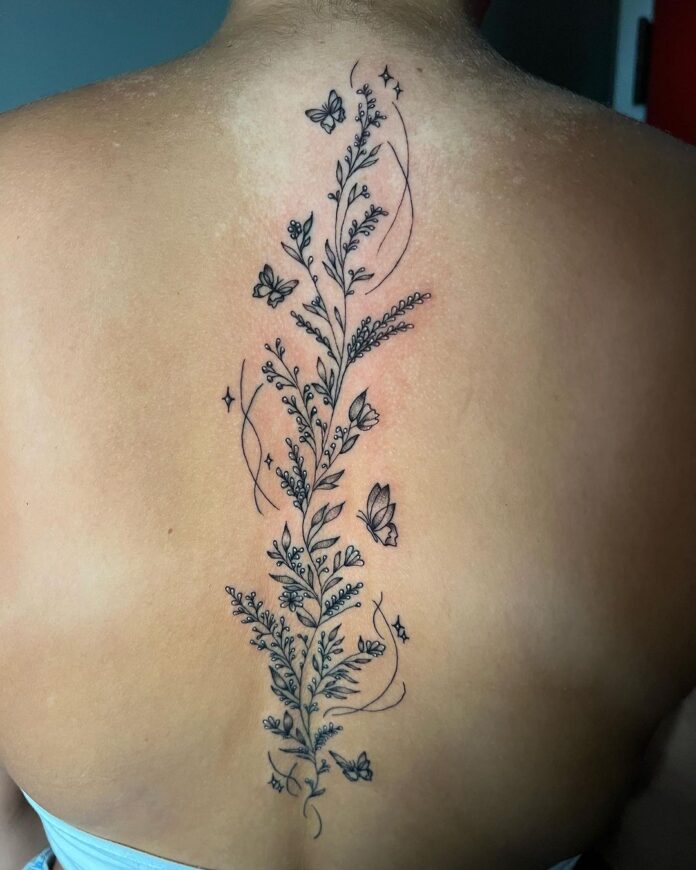 22 Intricate Ideas For Your Vine Back Tattoo