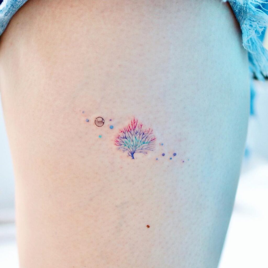 23 inmaculados tatuajes de coral para los amantes de las profundidades marinas