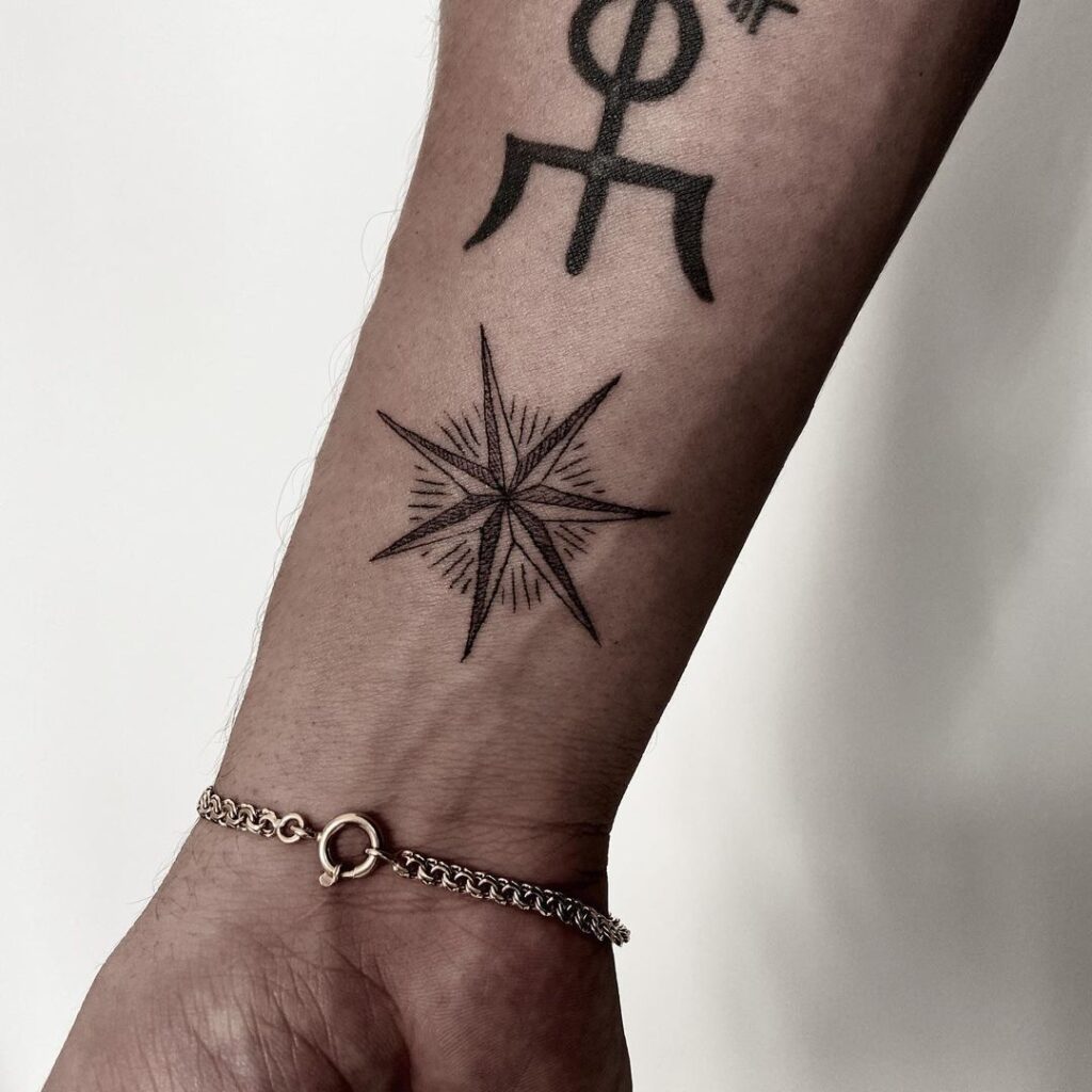 20 ideias de tatuagens de estrelas náuticas para todos os marinheiros