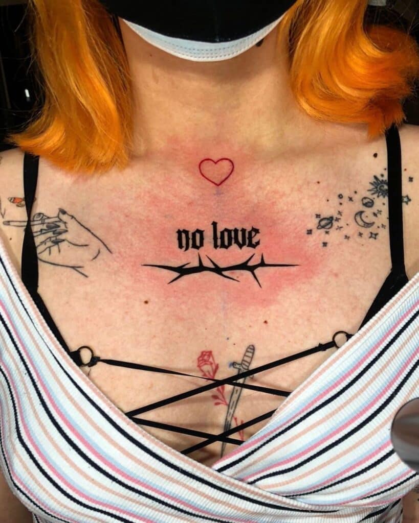20 No Love Tattoo Ideas To Mark All The Heartbreaks