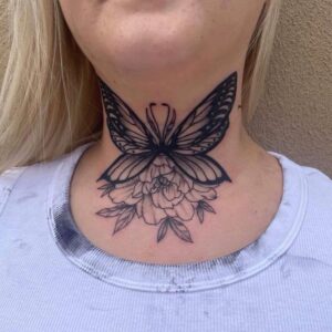 22 Butterfly Neck Tattoos That Prove The Power Of Simplicity