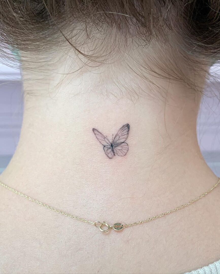 22 Butterfly Neck Tattoos That Prove The Power Of Simplicity