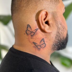 22 Butterfly Neck Tattoos That Prove The Power Of Simplicity