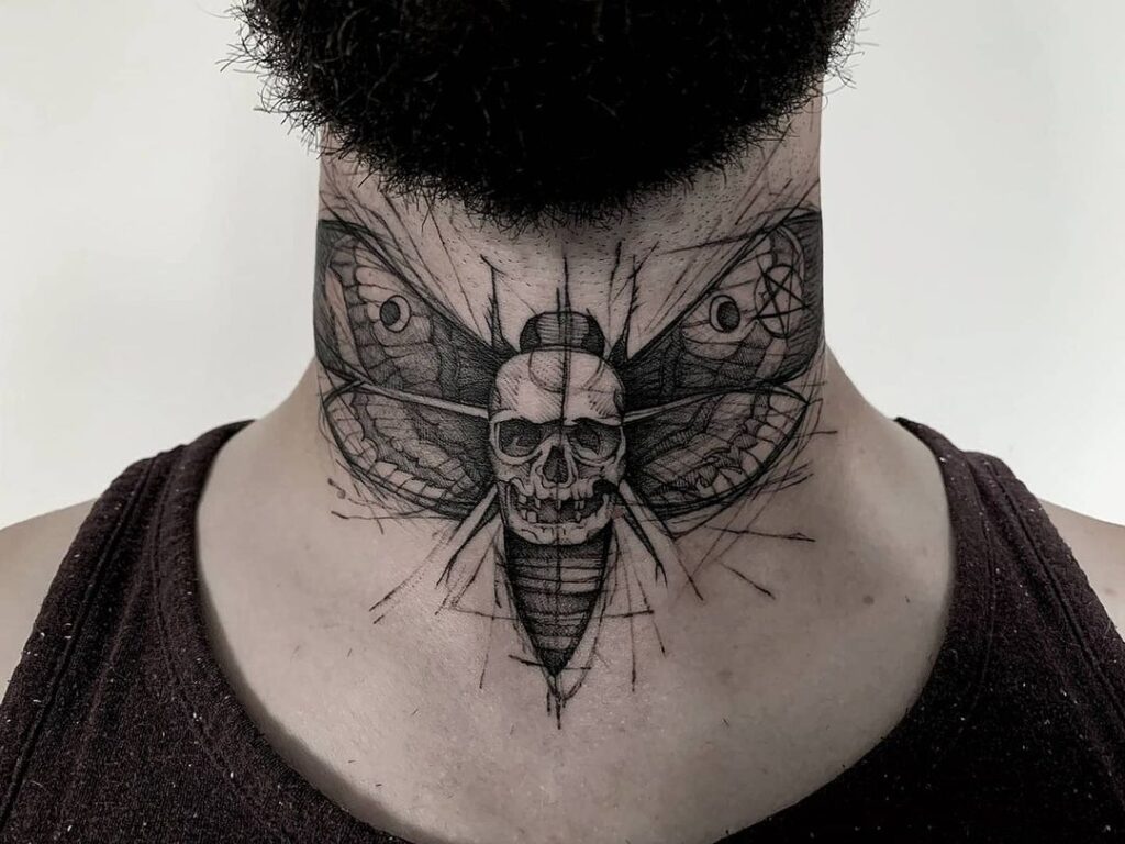22 tatuajes de mariposas en el cuello que demuestran el poder de la sencillez