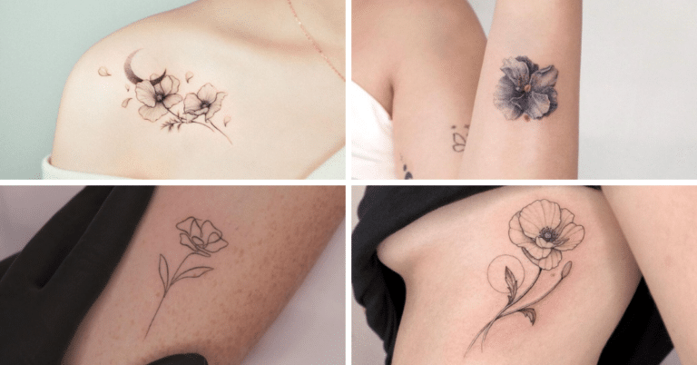 22 bonitos tatuajes de flores de amapola que no podemos dejar de mirar