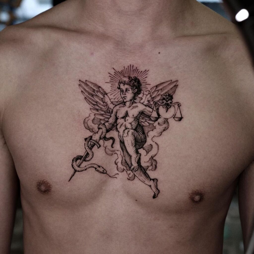23 Ideen für Engel-Tattoos: Göttliche Symbole, die eine Geschichte erzählen