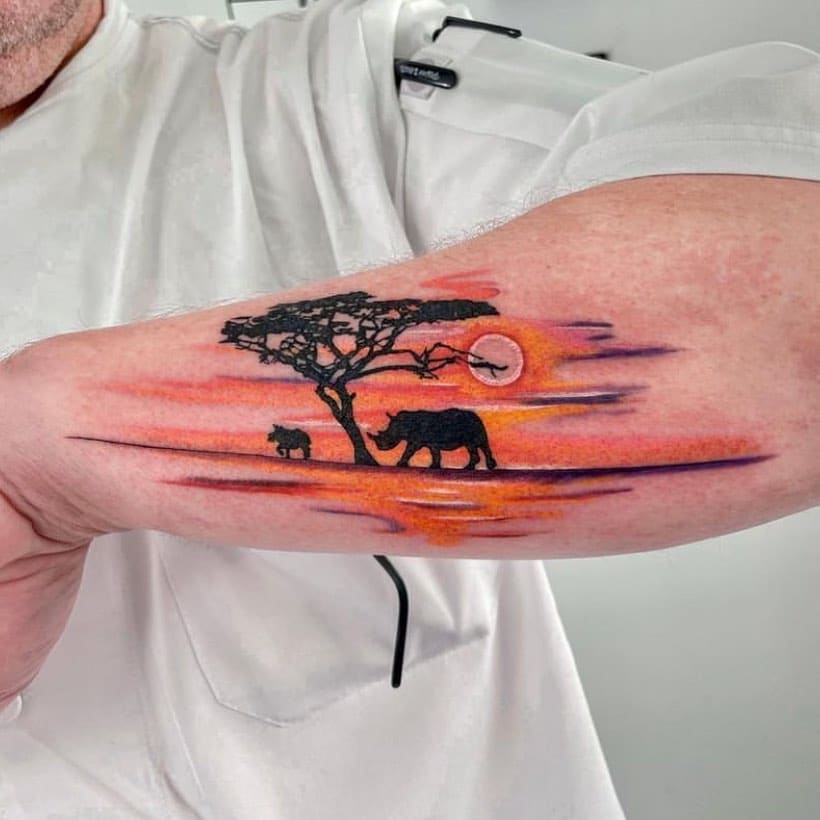 23 idee di tatuaggio al tramonto per tutti gli amanti della natura