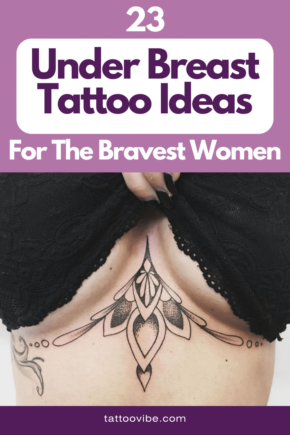 23 ideas de tatuajes bajo el pecho para las mujeres más valientes