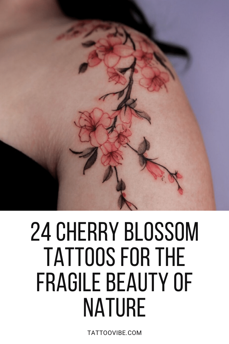 24 Kirschblütentattoos für die zerbrechliche Schönheit der Natur
