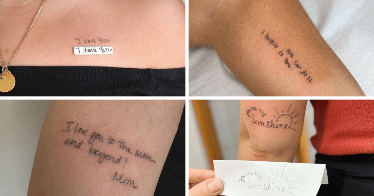 25 tatuaggi con scrittura a mano che dureranno tutta la vita