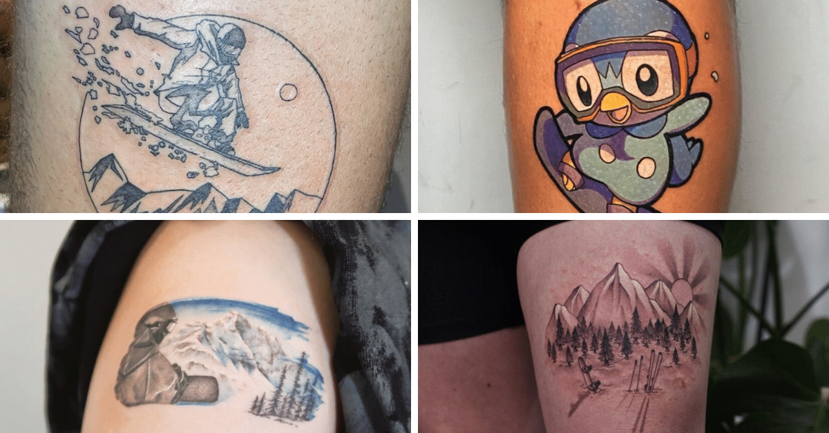 25 tatuaggi di snowboard per gli amanti degli sport invernali