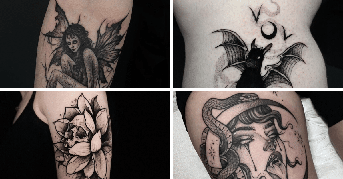 26 tatuajes femeninos oscuros para liberar tu poder interior