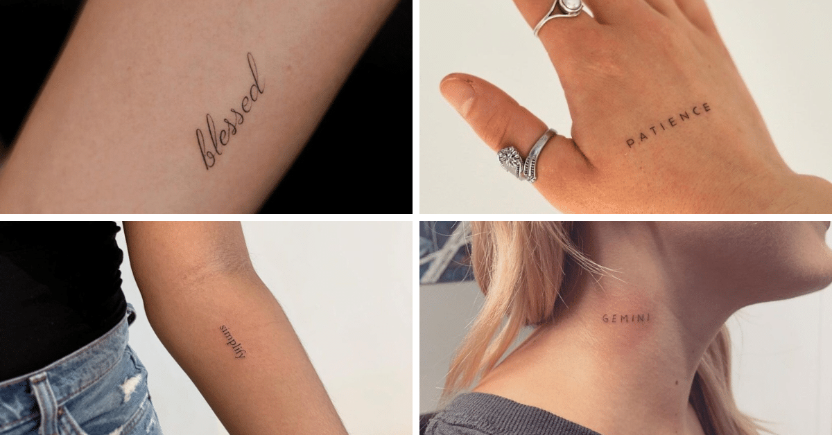 26 Ein-Wort-Tattoos, die von der Kraft der Einfachheit zeugen