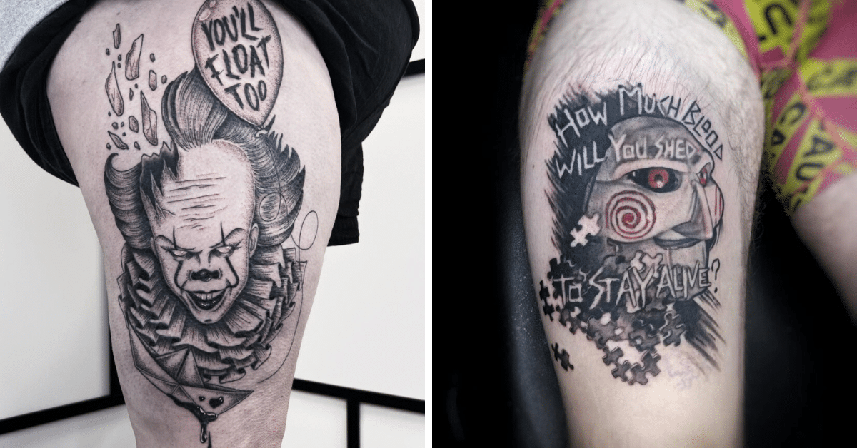 28 ideias de tatuagens de filmes de terror arrepiantes para os amantes do terror