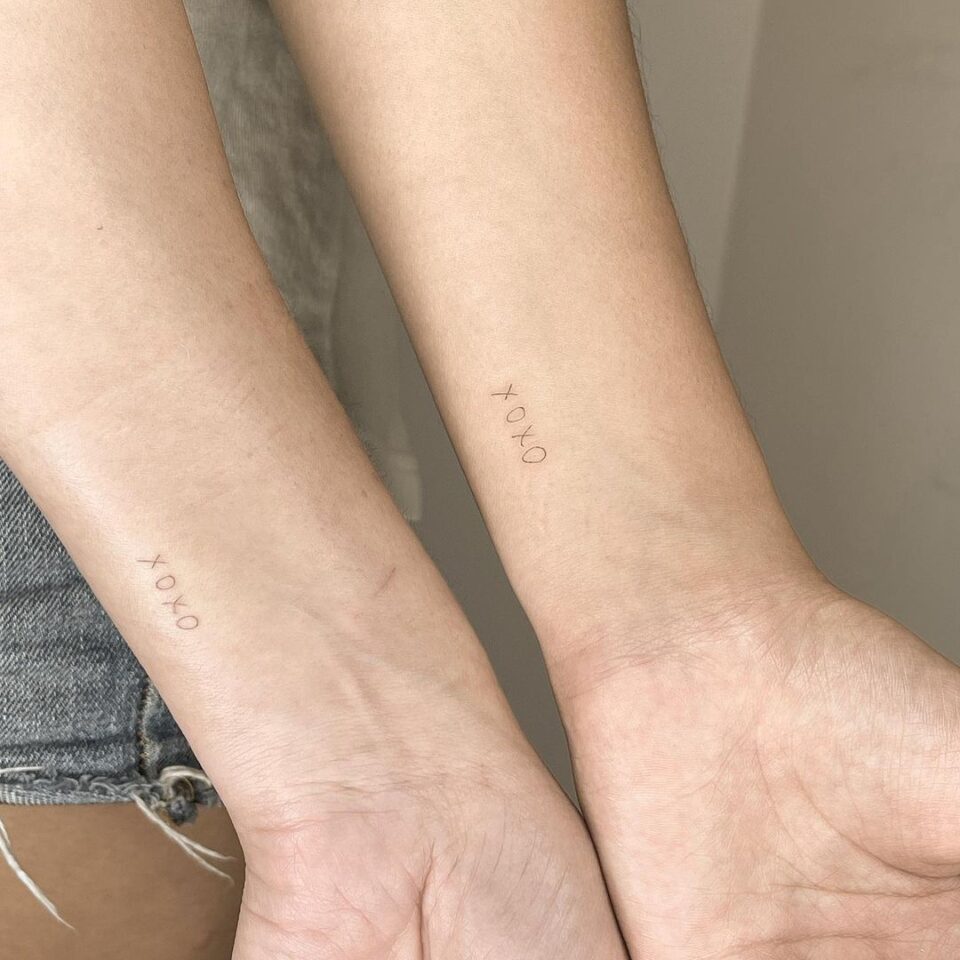 21 XOXO Tattoo Ideas To Inspire A New Jewel On Your Skin   Matching Xoxo Tattoo 960x960 