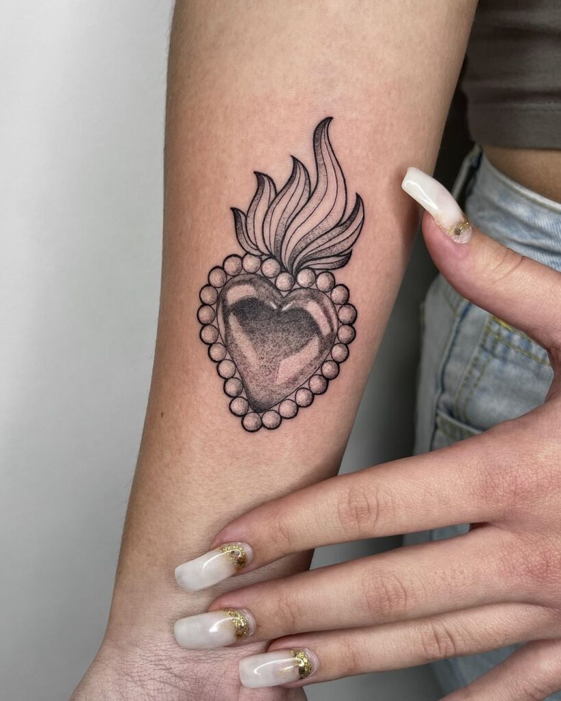 Sacred Heart Tattoo Ideas - Color and Black and Grey