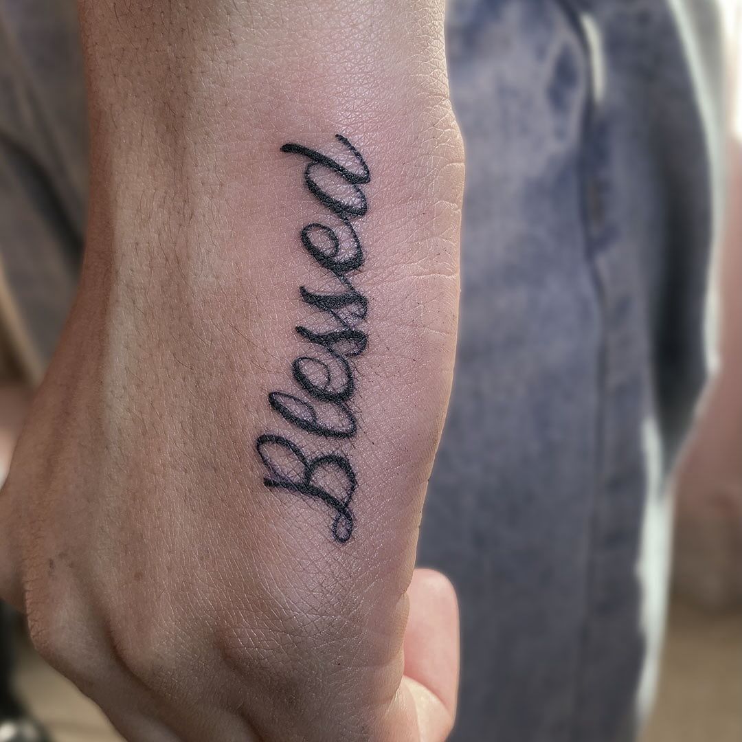Small cute blessed tattoo
