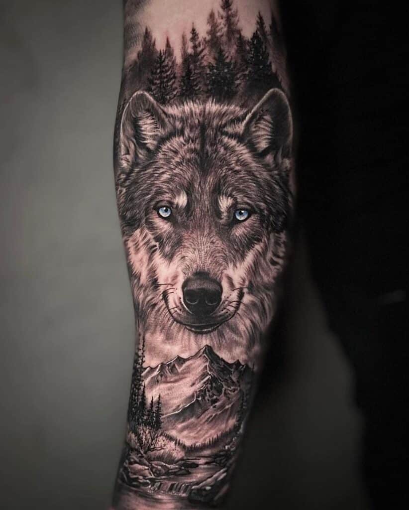 23 Tatuagens de lobo para homens e sua forte devoção