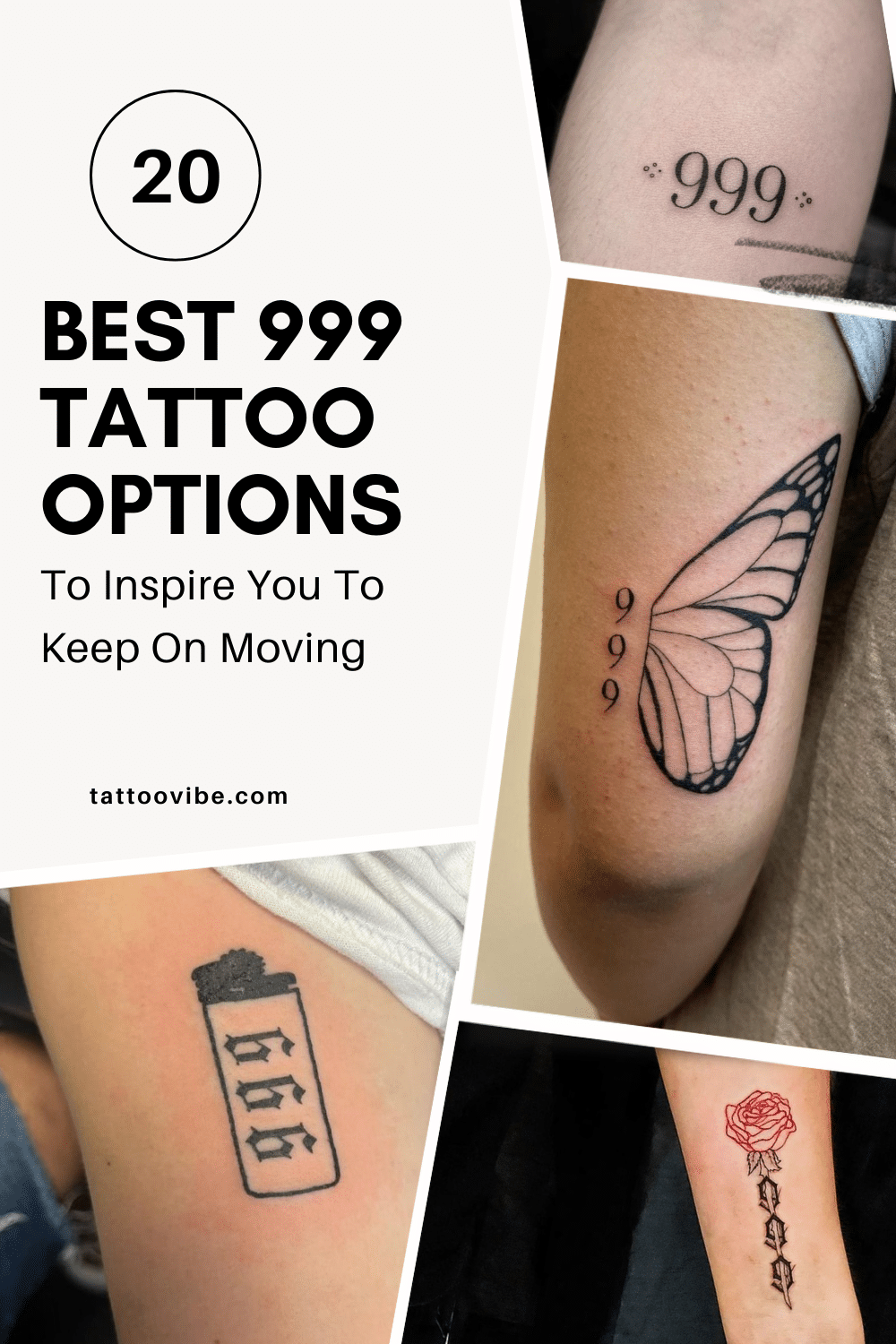 20 Meilleures options de tatouage 999 pour vous inspirer à continuer à bouger