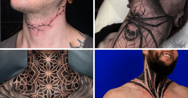 20 tatuaggi frontali sul collo per ragazzi che si faranno notare