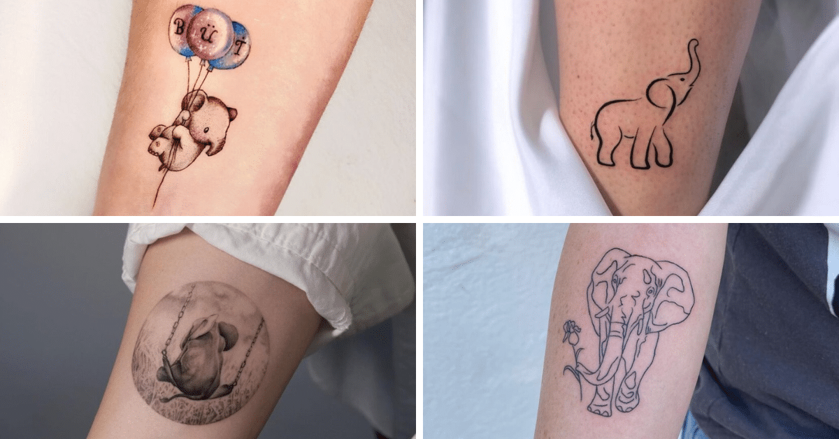 21 belles idées de tatouage d'éléphant pour célébrer cet animal si doux