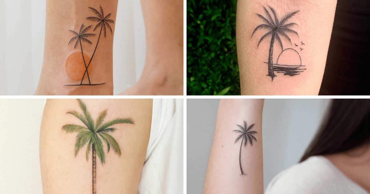 21 potenti idee di tatuaggio di palme per un'estate duratura