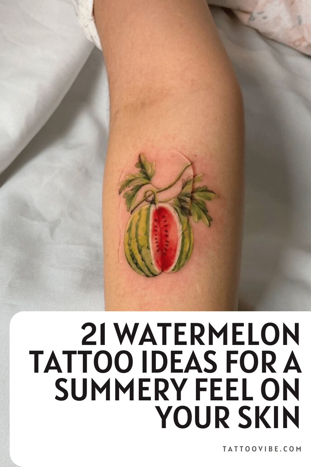 21 Wassermelonen-Tattoo-Ideen für ein sommerliches Gefühl auf der Haut