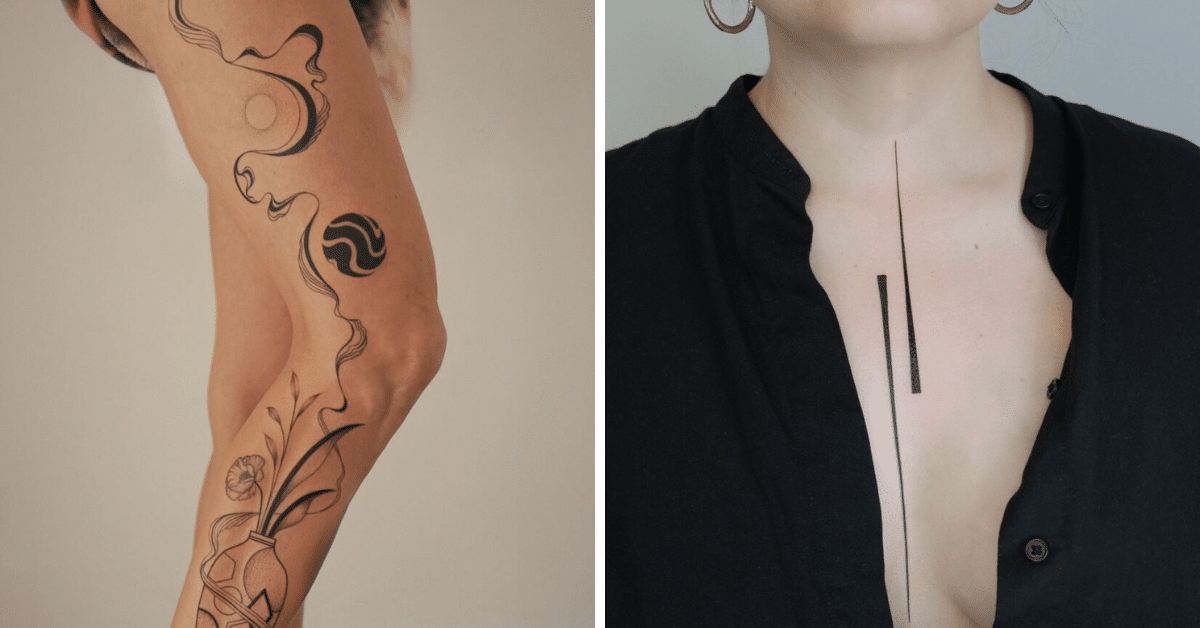 22 Abstrakte Tattoos, die Sie außerhalb der Box "tuschen" lassen