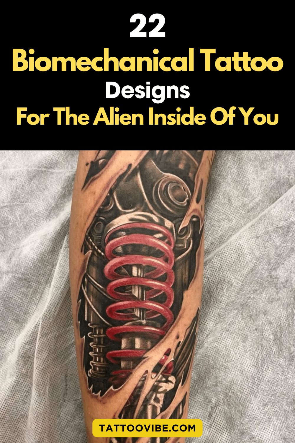 22 Desenhos de tatuagens biomecânicas para o extraterrestre dentro de si