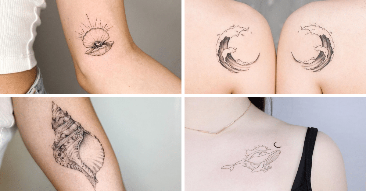 22 ideias inspiradoras de tatuagens no oceano para mergulhar agora mesmo