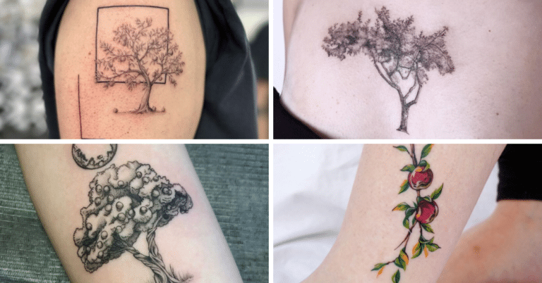 22 Ernsthaft ansprechende Apfelbaum-Tattoos für Ihre nächste Tinte