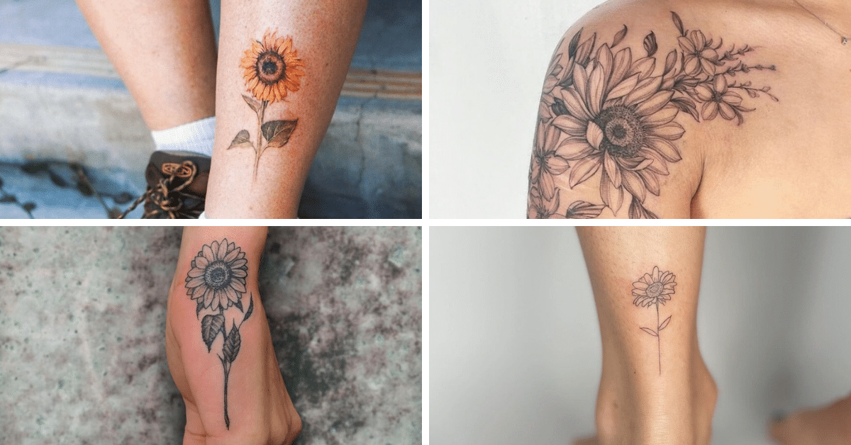 23 idee di tatuaggio con i girasoli che ti rallegrano