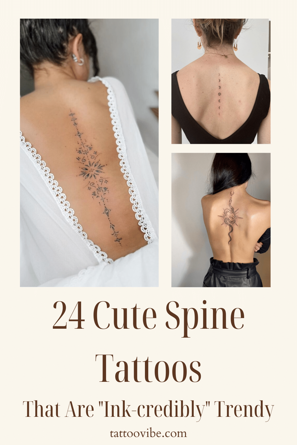 24 bonitos tatuajes en la columna vertebral que están "increíblemente" de moda