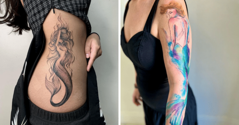 24 tatuagens de sereia para o fazer mergulhar no mundo da tinta