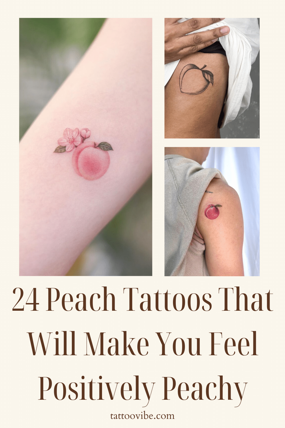 24 tatuajes de melocotón que te harán sentir positivamente melocotón