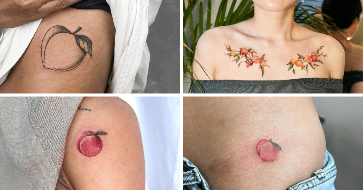24 tatuaggi di pesche che vi faranno sentire positivamente pesche