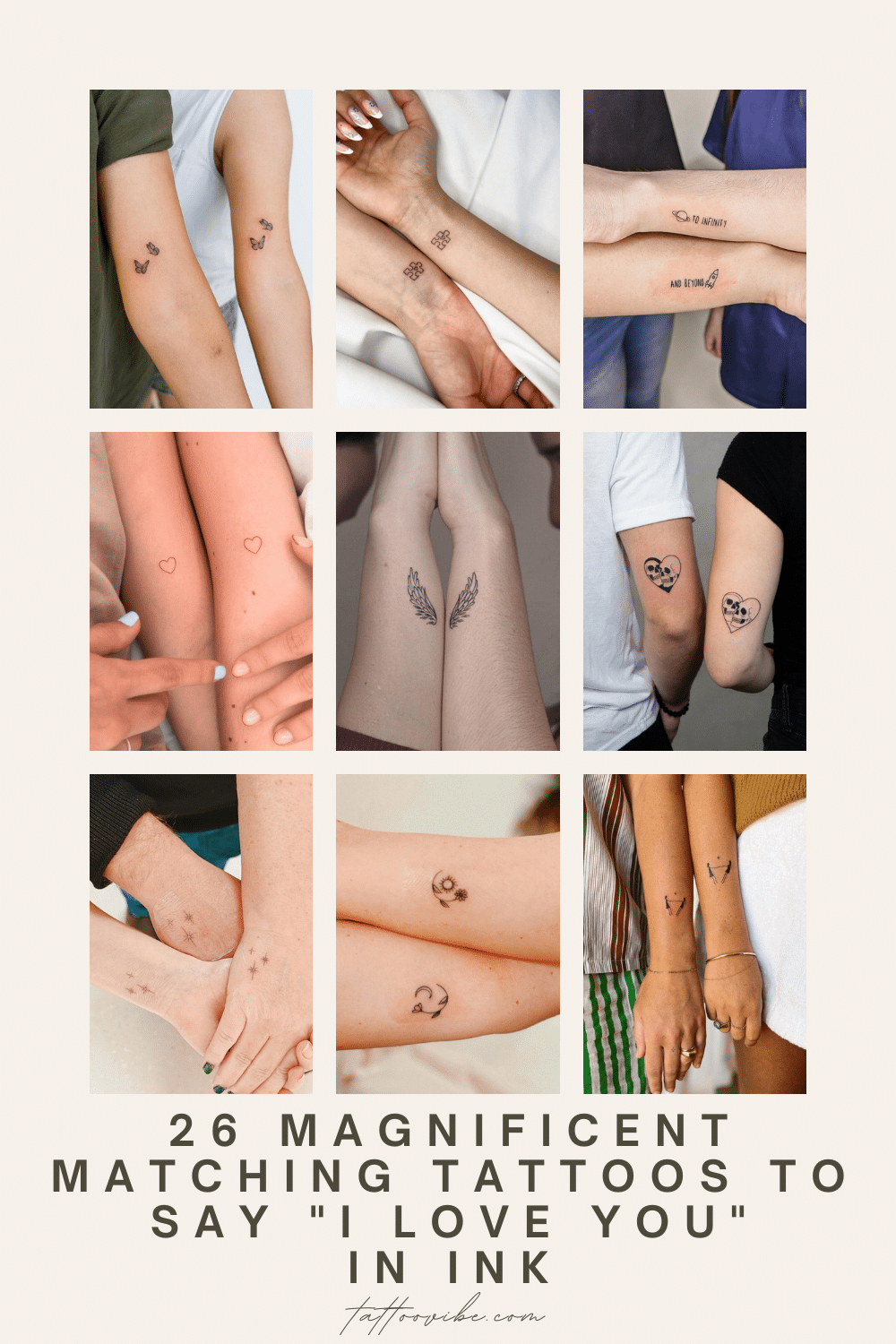 26 magnifiques tatouages assortis pour dire "je t'aime" à l'encre