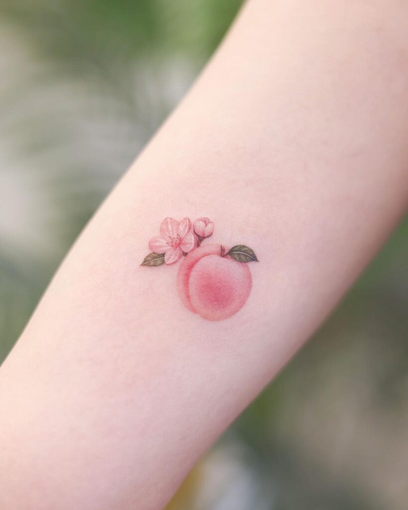 24 Peach Tattoos That Will Make You Feel Positively Peachy
