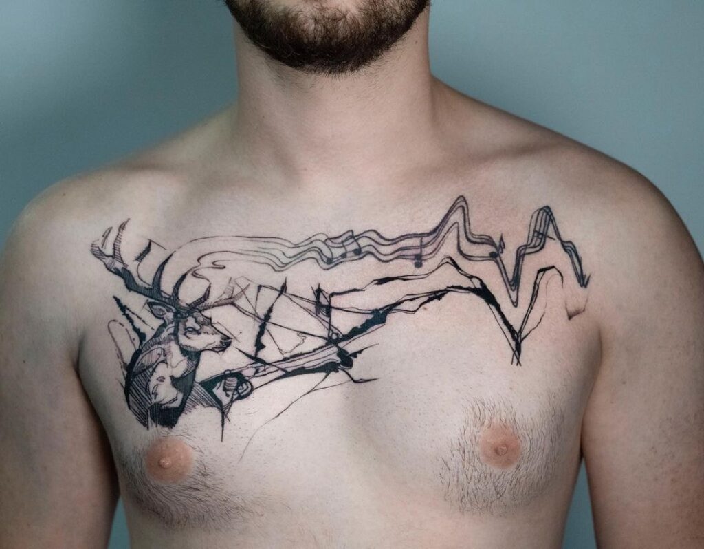 20 ideias de tatuagens no peito para homens que vão dar nas vistas