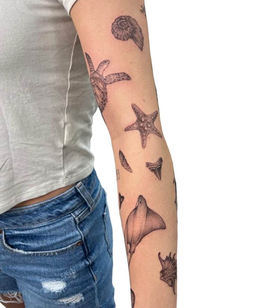 22 inspiradoras ideas de tatuajes del océano para que te sumerjas ahora mismo
